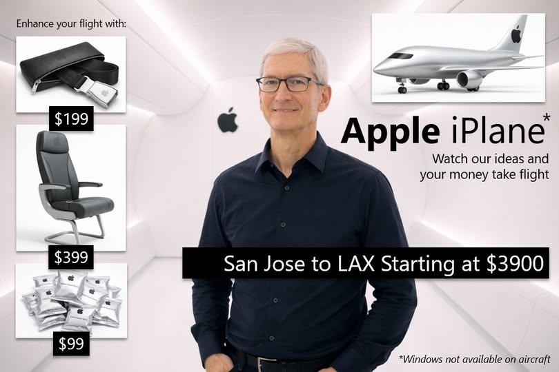 Apple Simultaneously Stuns Tech and Airline Industries by Announcing New&nbsp;Airline